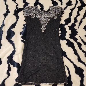 Elegant Black Beaded Dress
